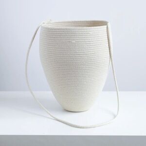 NEW Amelia Samari Miele Basket Handmade Bag Shoulder Vase Art Rope